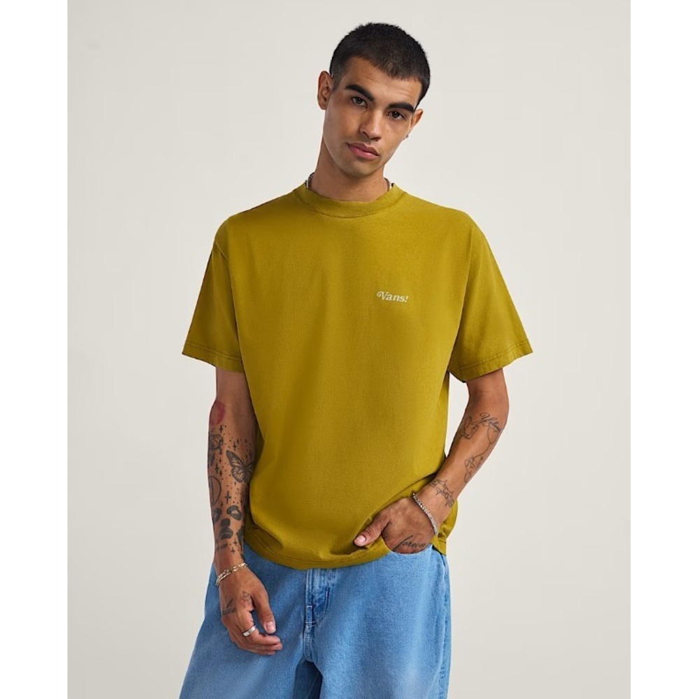 Vans Mens XXL Mustard Yellow Thank You For Surfing Graphic T-Shirt Classic Fit